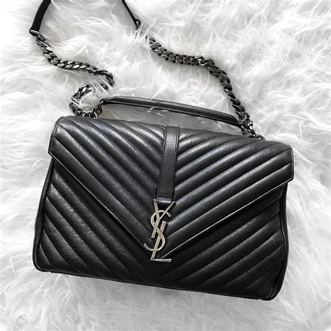 ysl tasche schwarz silber|YVES SAINT LAURENT Handtaschen schwarz für Damen.